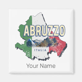 Abruzzo Italië Retro Regio Kaart  Souvenir Magneet
