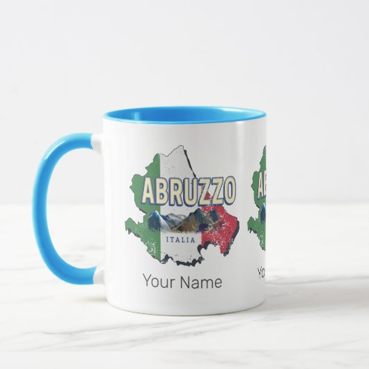 Abruzzo Italië Retro Regio Kaart  Souvenir Mok (Links)