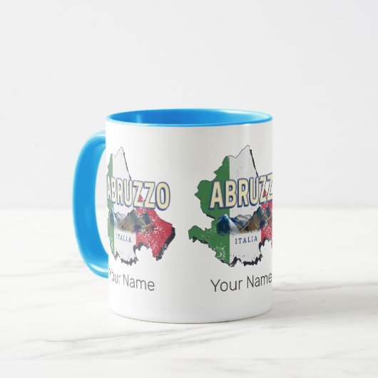 Abruzzo Italië Retro Regio Kaart  Souvenir Mok (Voorkant links)