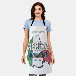 Abruzzo Italië Retro Regio Kaart  Souvenir Schort