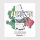 Abruzzo Italië Retro Regio Kaart  Souvenir Sticker (Vel)