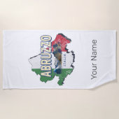 Abruzzo Italië Retro Regio Kaart  Souvenir Strandlaken (Voorkant)