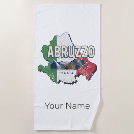 Abruzzo Italië Retro Regio Kaart  Souvenir Strandlaken