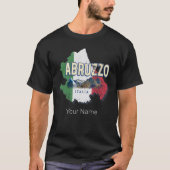 Abruzzo Italië Retro Regio Kaart  Souvenir T-shirt (Voorkant)