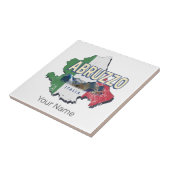 Abruzzo Italië Retro Regio Kaart  Souvenir Tegeltje (Zijkant)