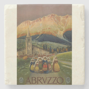 Abruzzo Italië — Vintage Poster Stenen Onderzetter