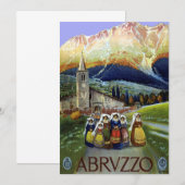 Abruzzo Italië Vintage Reisposter Kunst met Vrouwe (Voorkant / Achterkant)