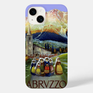 Abruzzo Italië Vintage Reisposter Kunst met Vrouwe Case-Mate iPhone 14 Hoesje