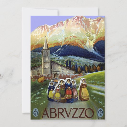 Abruzzo Italië Vintage Travel Poster Kunst met Vro (Voorkant)