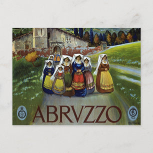 Abruzzo Italië Vintage Travel Poster Kunst met Vro Briefkaart