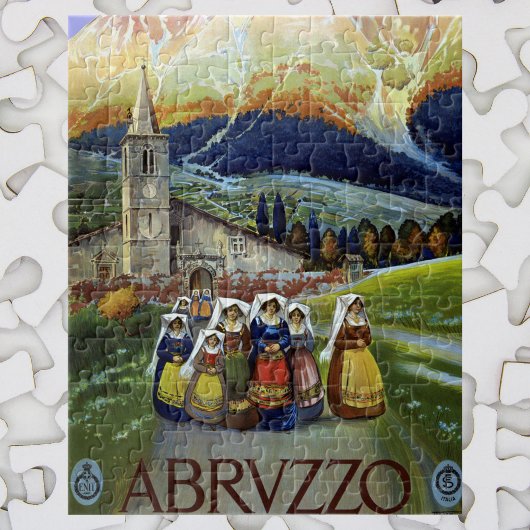 Abruzzo Italië Vintage Travel Poster Kunst met Vro Legpuzzel