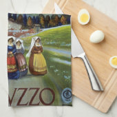 Abruzzo Italië Vintage Travel Poster Kunst met Vro Theedoek (Quarter Fold)