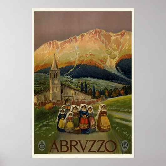 Abruzzo Italy Vintage Poster (Voorkant)