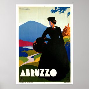 Abruzzo Italy Vintage Travel Art Poster