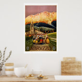 Abruzzo Italy Vintage Travel Poster (Keuken)