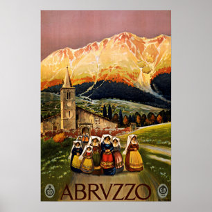 Abruzzo Italy Vintage Travel Poster