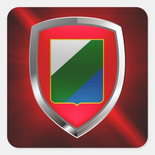 Abruzzo Mettalic Emblem Vierkante Sticker (Voorkant)