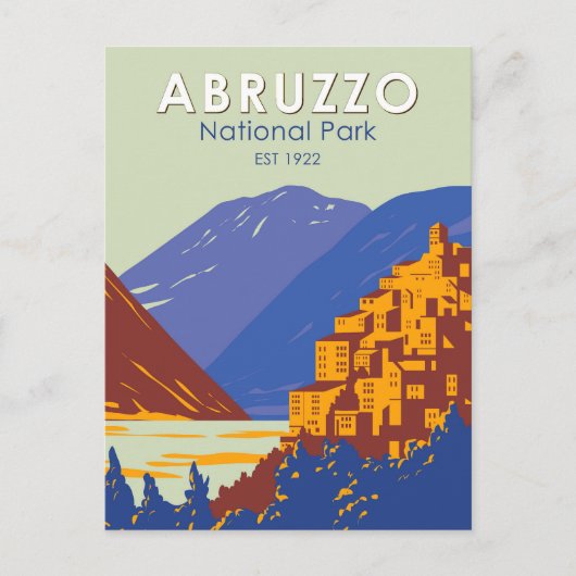 Abruzzo Nationaal Park Italië Reizen Kunst Vintage Briefkaart (Voorkant)