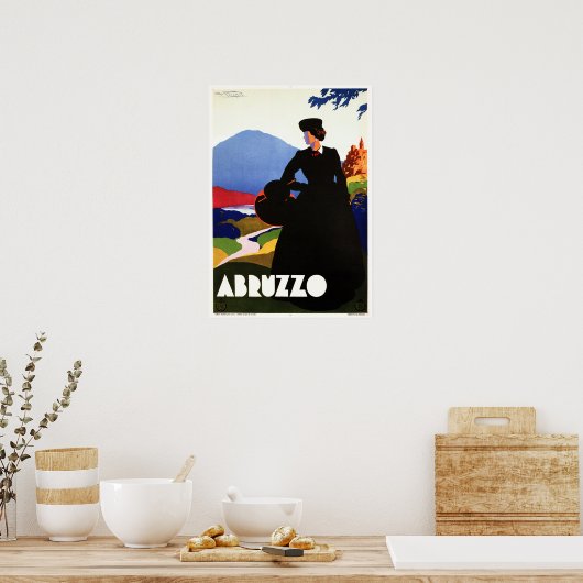 ABRUZZO ROME Art Deco  Italiaans reizen Poster (Keuken)