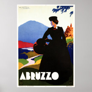 ABRUZZO ROME Art Deco Italiaans reizen Poster