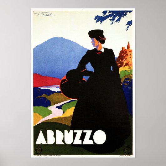 ABRUZZO ROME Art Deco  Italiaans reizen Poster (Voorkant)