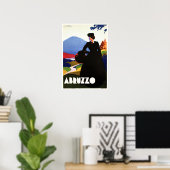 ABRUZZO ROME Art Deco  Italiaans reizen Poster (Thuiskantoor)