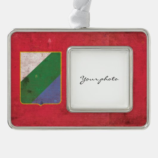 Abruzzo Verzilverd Omlijst Ornament (Voorkant)