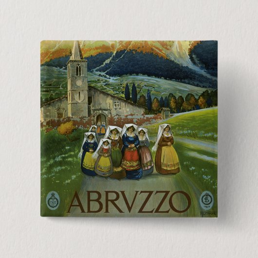 Abruzzo Vierkante Button 5,1 Cm (Voorkant)