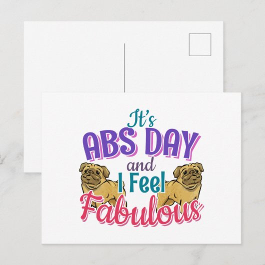 Abs Day Core Workout - Pug Hondenliefhebber Briefkaart (Voorkant / Achterkant)