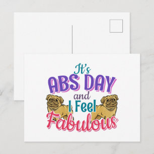 Abs Day Core Workout - Pug Hondenliefhebber Briefkaart