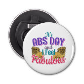 Abs Day Core Workout - Pug Hondenliefhebber Button Flesopener (Voorkant)