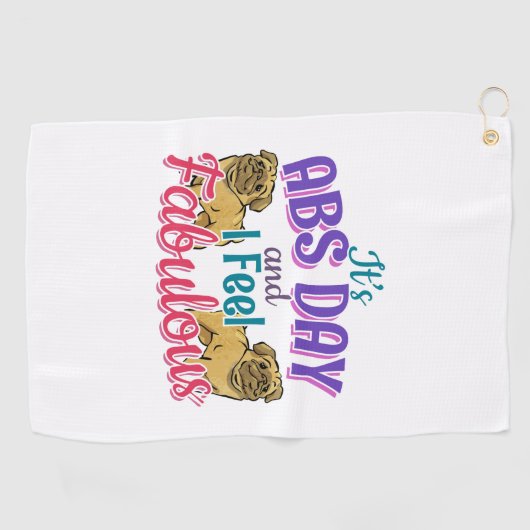 Abs Day Core Workout - Pug Hondenliefhebber Golfhanddoek (Horizontaal)