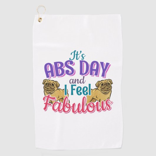Abs Day Core Workout - Pug Hondenliefhebber Golfhanddoek (Voorkant)