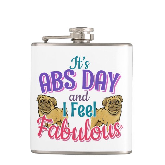 Abs Day Core Workout - Pug Hondenliefhebber Heupfles (Voorkant)