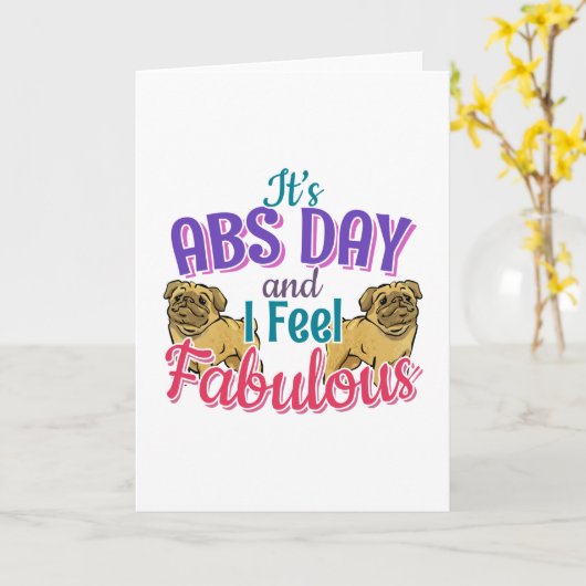 Abs Day Core Workout - Pug Hondenliefhebber Kaart (Gele Bloem)