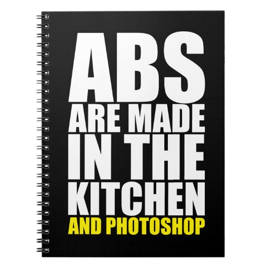 abs wordt gemaakt in de keuken en Photoshop - grap Notitieboek (Voorkant)