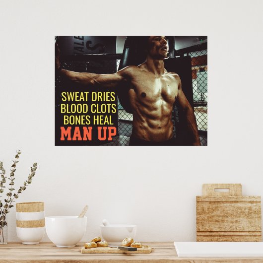 Abs Workout Motivatie gym Poster (Keuken)