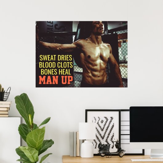 Abs Workout Motivatie gym Poster (Thuiskantoor)
