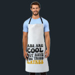 Abs zijn cool, maar heb je geprobeerd Latkes Chano Schort<br><div class="desc">Chanoeka,  Joods,  Joods,  Menora,  Dreidel,  Latkes,  Gift,  Verjaardag,  Groovy,  Chanoeka</div>
