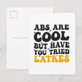 Abs zijn cool, maar heb je geprobeerd Latkes Chano Uitnodiging Briefkaart (Voorkant / Achterkant)