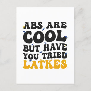 Abs zijn cool, maar heb je latkes Hanukkah geprobe Uitnodiging Briefkaart