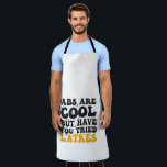 Abs zijn cool, maar heb je ooit latkes Hanukkah ge Schort<br><div class="desc">hanukka, joods, jood, menora, driehoek, latkes, cadeau, verjaardag, groovy, chanukah</div>