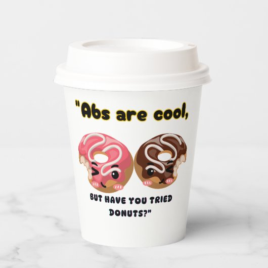 ABS ZIJN COOL, MAAR MOETEN DONUTS PROBEREN PAPIEREN BEKERS (Voorkant)
