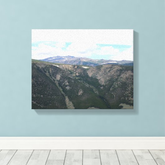 Absaroka-Beartooth Berglandschap Kleur 11x14 Canvas Afdruk (Insitu (Houten vloer))
