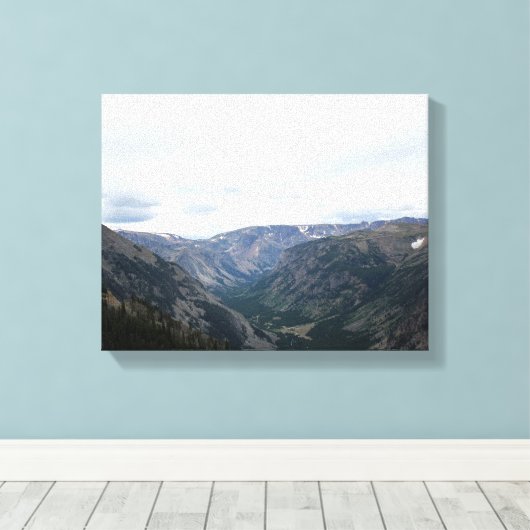 Absaroka-Beartooth Mountain Valley Kleur 11x14 Canvas Afdruk (Insitu (Houten vloer))