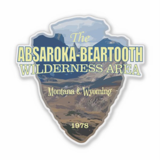 Absaroka-Beartooth Wilderness (pijlpunt) Sticker (Voorkant)