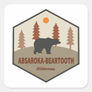 Absaroka - Beer van de wilde natuur in Beartand Vierkante Sticker