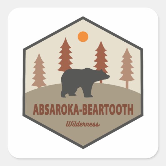 Absaroka - Beer van de wilde natuur in Beartand Vierkante Sticker (Voorkant)