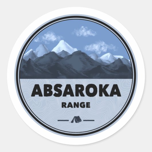 Absaroka Range Montana Wyoming Camping Ronde Sticker (Voorkant)