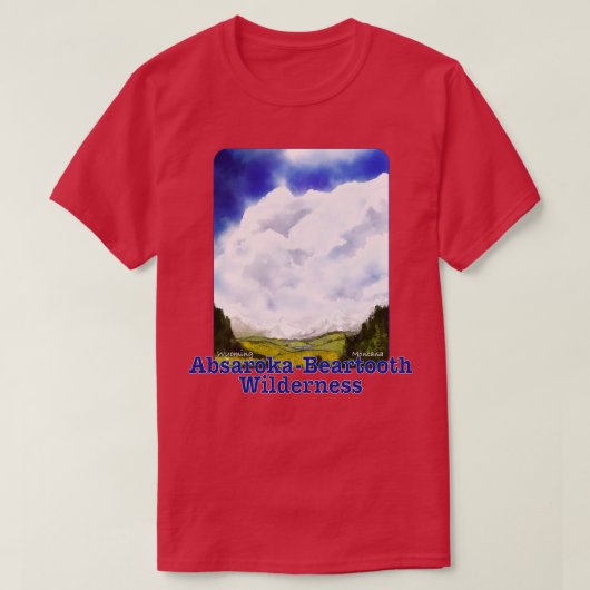 AbsarokaBeartooth Wilderness MontanaWyoming T-shirt (Design voorkant)